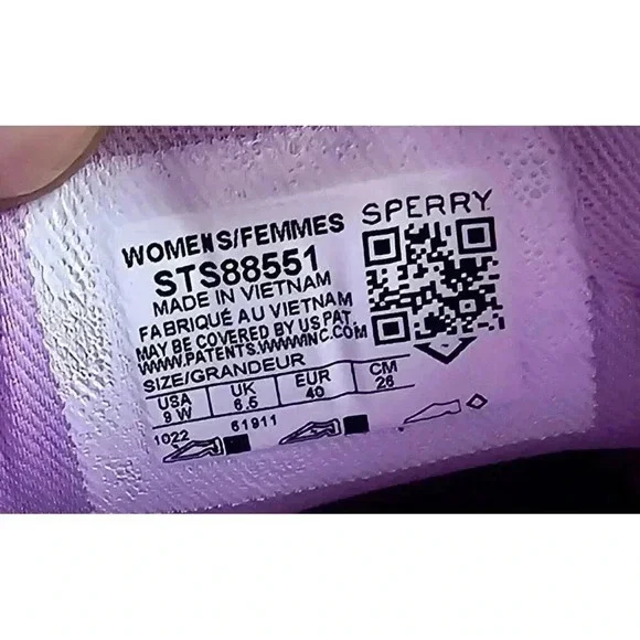 Sperry Top Sider Size 9W Women's Lavender Low Lace Fashion Boat Shoes STS55881 - Picture 4 of 13